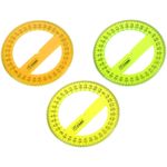 Транспортир пластиковый 10см, 360°, прозрачный, флуоресцентный 4цв, Стамм