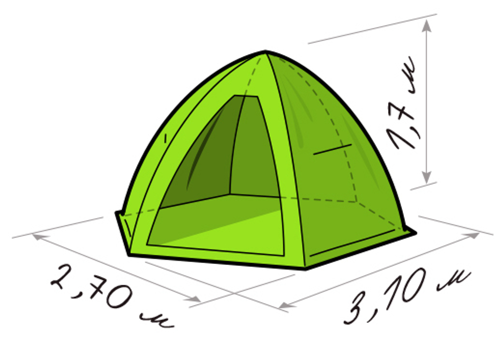Утепленная палатка Лотос 4 ЛТ со съемным утеплителем