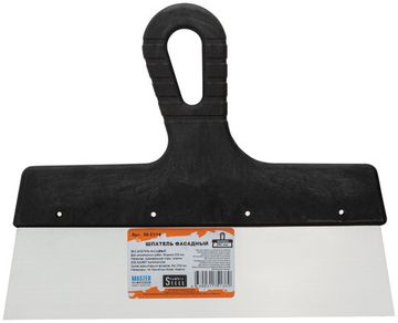 Шпатель фасадный, нержавеющиая сталь, пластиковая ручка, 250 мм