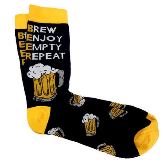 Носки "Самый большой бокал пива", р-р 38-44 (черный, желтый)