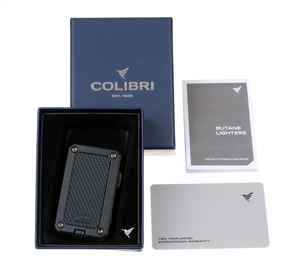 Зажигалка сигарная Colibri Rally, черный металлик