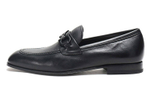 FERRAGAMO GANCINI Leather Casual Leather Shoes Men"s Black