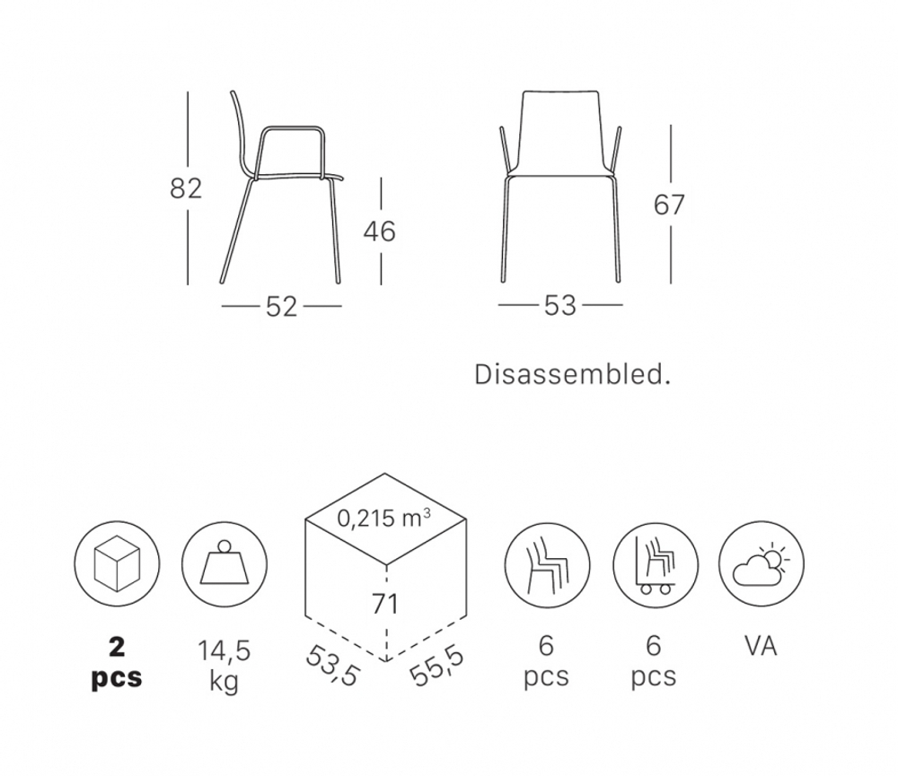 Кресло пластиковое Scab Design Alice, хром, светло-серый