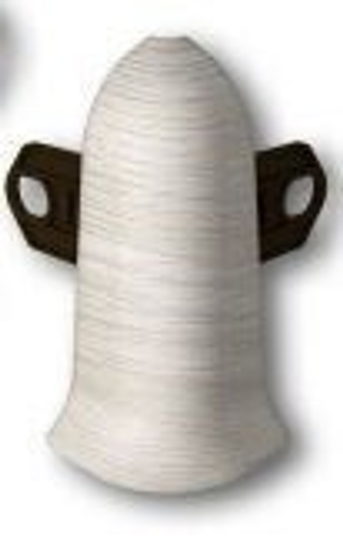 Угол наружный (внешний) с крепежом для плинтуса 85мм "Идеал Классик", 252 Ясень белый