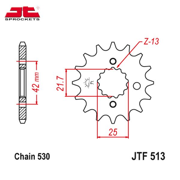 JT JTF513.15 звезда передняя (ведущая), 15 зубьев