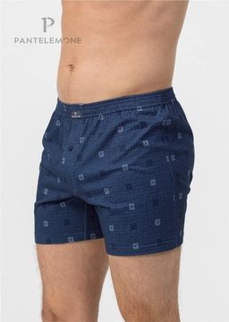 Трусы мужские семейные для больших мужчин Pantelemone PMBB-433, клетка темно-синяя