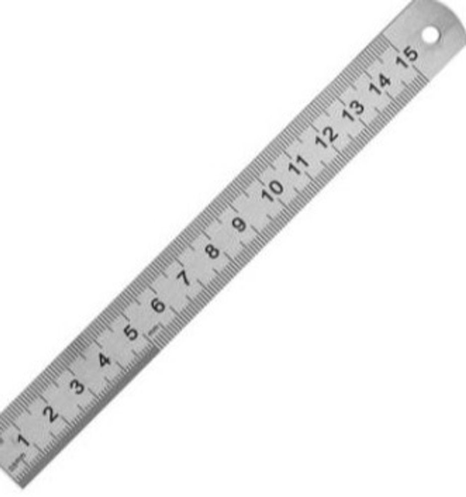 Линейка стальная 15 см, толщина 0,5 мм + чехол