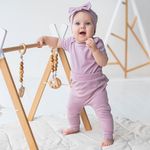 Ползунки с открытой ножкой и рюшей "Вереск" 0+