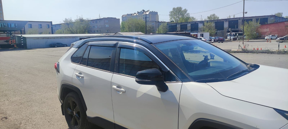Дефлекторы дверей Toyota RAV4 2019+ ХРОМ молдинг Luna