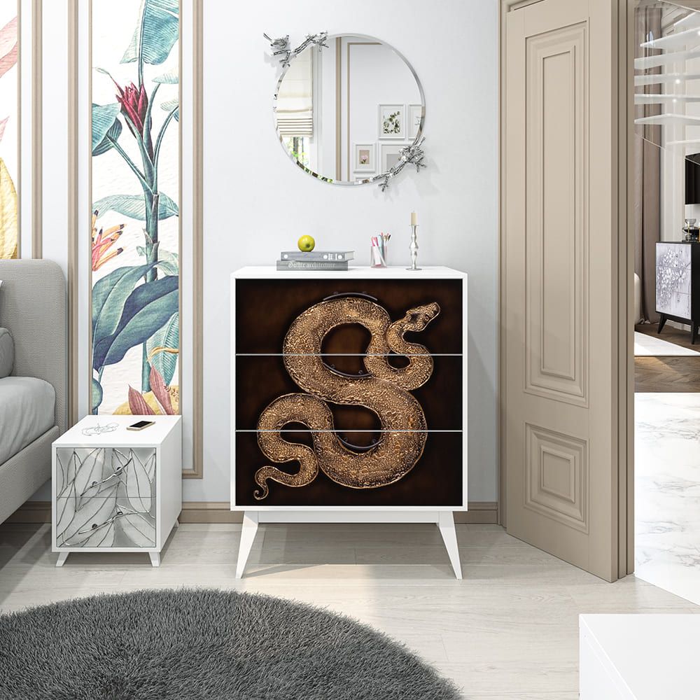 Комод Серпентис с 3 ящиками Айс