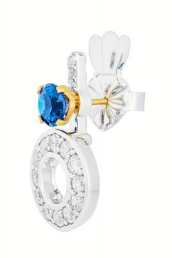 Серьги из серебра со вставками из выращенной шпинели и бесцветных фианитов