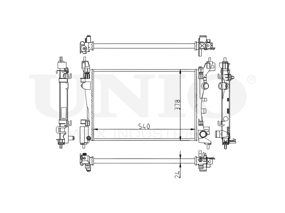Радиатор охлаждения двигателя UNIO RAD-10120