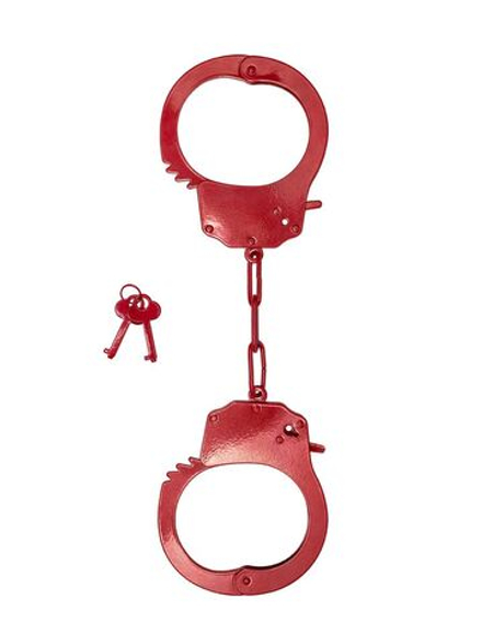 Наручники стальные красного цвета (Be Mine) (One Size)