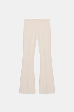 ZARA БРЮКИ FLARE С БОКОВЫМИ ШВАМИ, ЭКРЮ