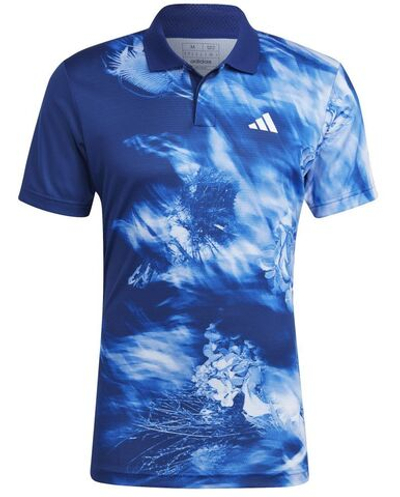 Мужское теннисное поло Adidas Melbourne Freelift Polo - разноцветный/victory blue/white
