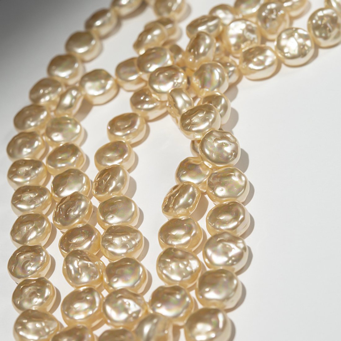 Хрустальный жемчуг в форме монетки, золотистый, 13мм