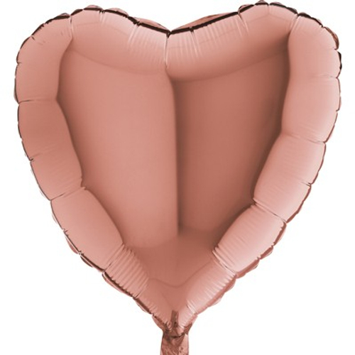 Шар сердце 18" фольга Розовое Золото