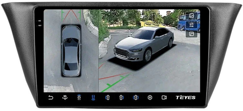 Магнитола для Iveco Daily 3 2014+ (рамка под кожу) - Teyes CC3-2K-360 монитор 9.5" 2K QLED на Android 10, 6Гб+128Гб, CarPlay, 4G SIM-слот, 4 камеры в комплекте