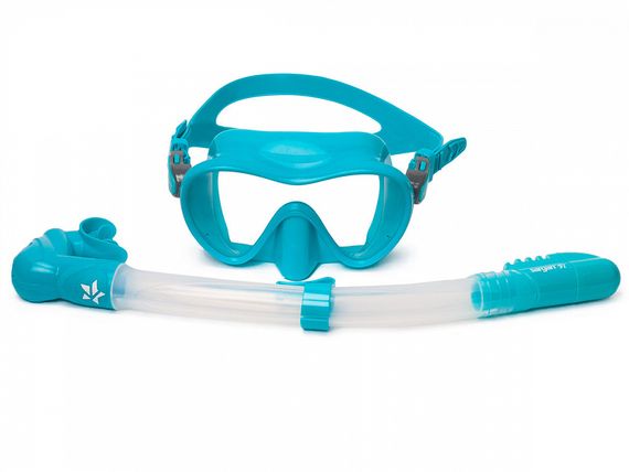 Набор маска+трубка Sargan Агидель бирюзовый