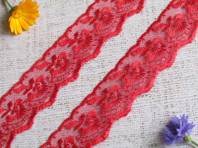 Вышивка на органзе, ш. 4,3 см.