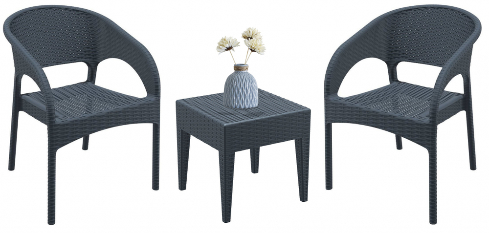 Комплект пластиковой мебели Siesta Contract Miami Panama, антрацит