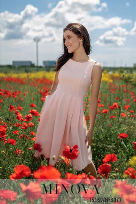 Платье 3077- персик Minova Фото 2