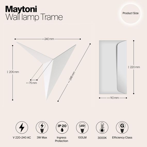 Настенный светодиодный светильник Maytoni Trame C808WL-L3W