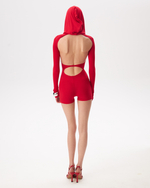 RED HOODED CATSUIT