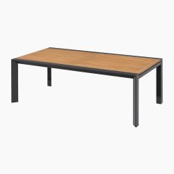 Nora-Andy 10R, комплект обеденной мебели антрацит/натуральный, алюминий/тик