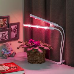 Светильник для растений на прищепке ЭРА FITO-20W-АLED красно-синего спектра 12 Вт