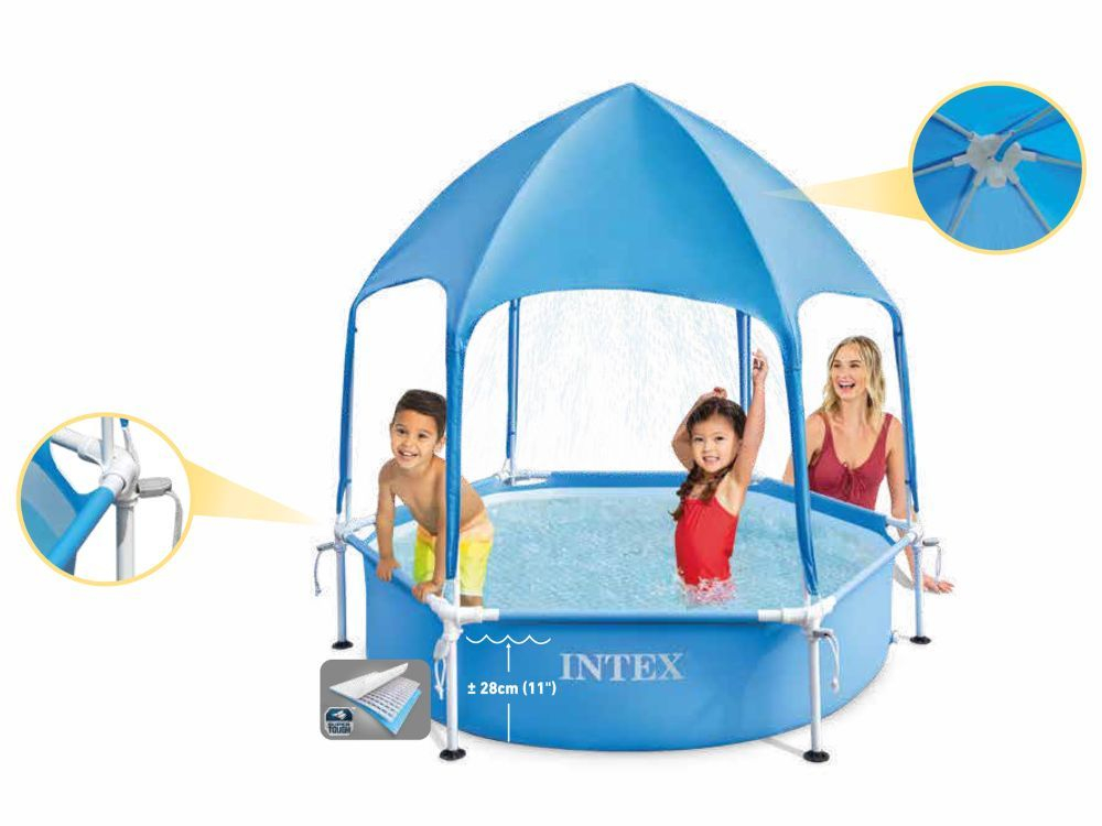 Каркасный бассейн Canopy Metal Frame 183х38см с навесом, 700л Intex 28209