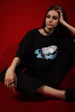 Футболка Нетак Оверсайз Закат Венеры 1.0 Черная