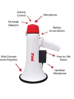 Мегафон PYLE PMP40 (40W, сирена, на батар. 6шт x ‘D’)