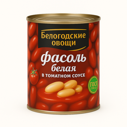 Фасоль белая в томате Белгородские Овощи 400 гр