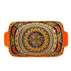 Блюдо для запекания "Arabesque"(оранжевый) 22,5*12,5см v=600мл.(фарфор)(min9)(транспортная упаковка)