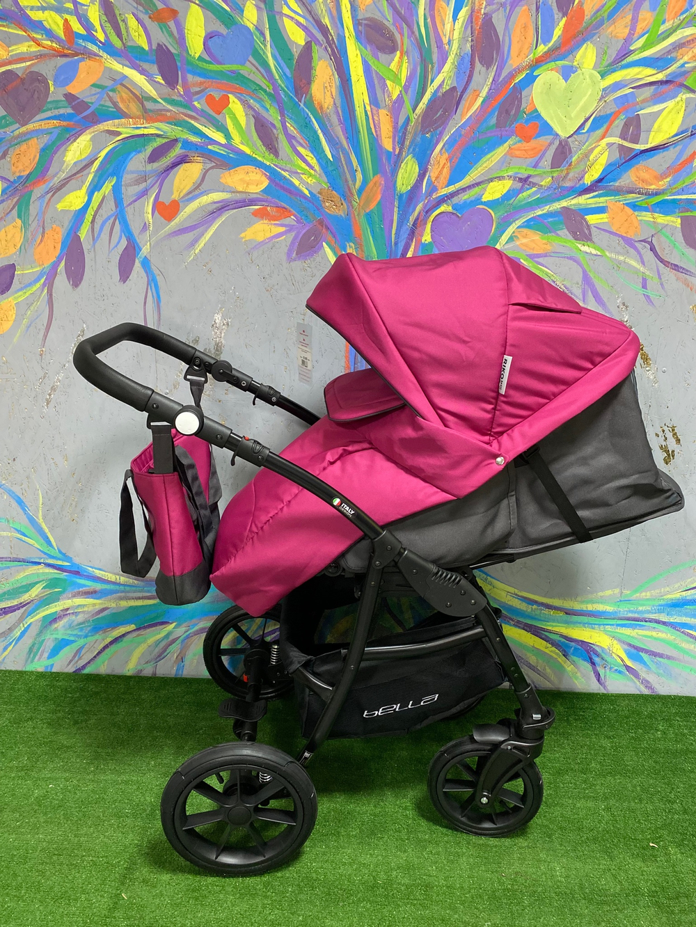 Коляска  BELLA (2 в 1) (RIKO BASIC) 04 серый-сиреневый