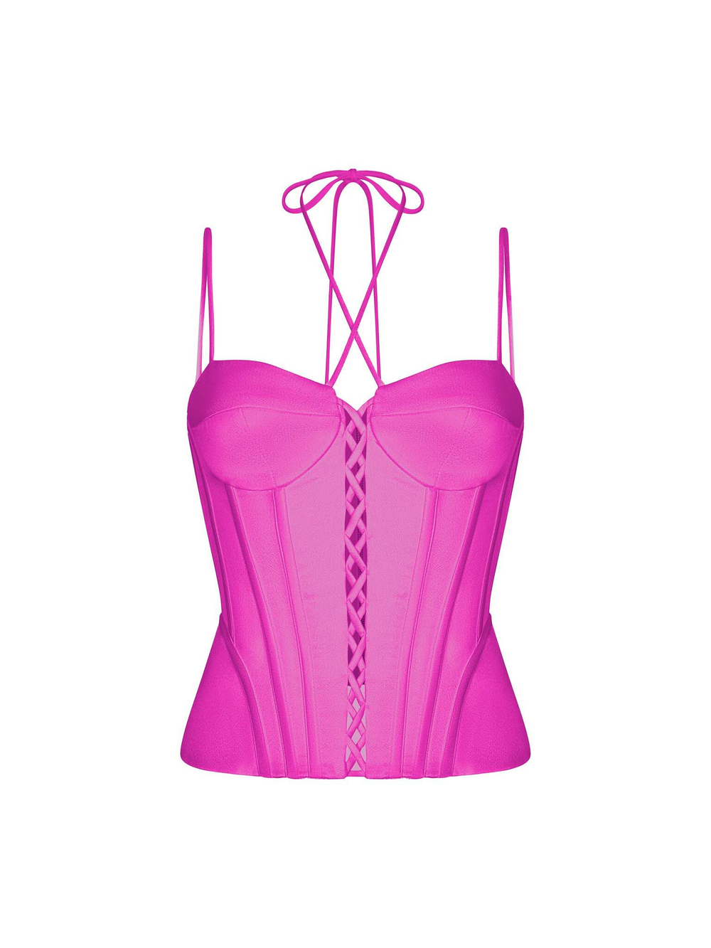 Топ бюстье корсетного типа из сатина со шнуровкой