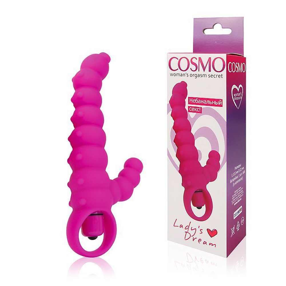 Розовый силиконовый рельефный вибромассажер - 11,5 см. (Цвет: розовый)