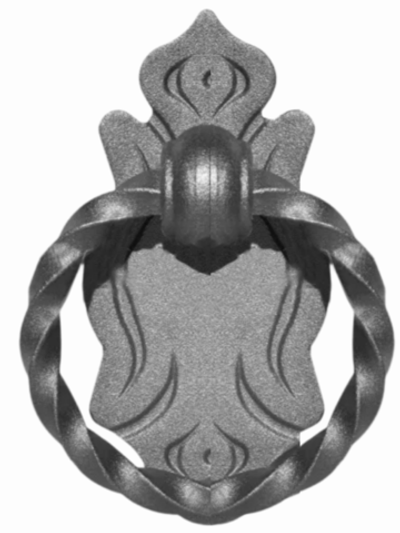 Кованая дверная ручка кольцо. 160х110мм