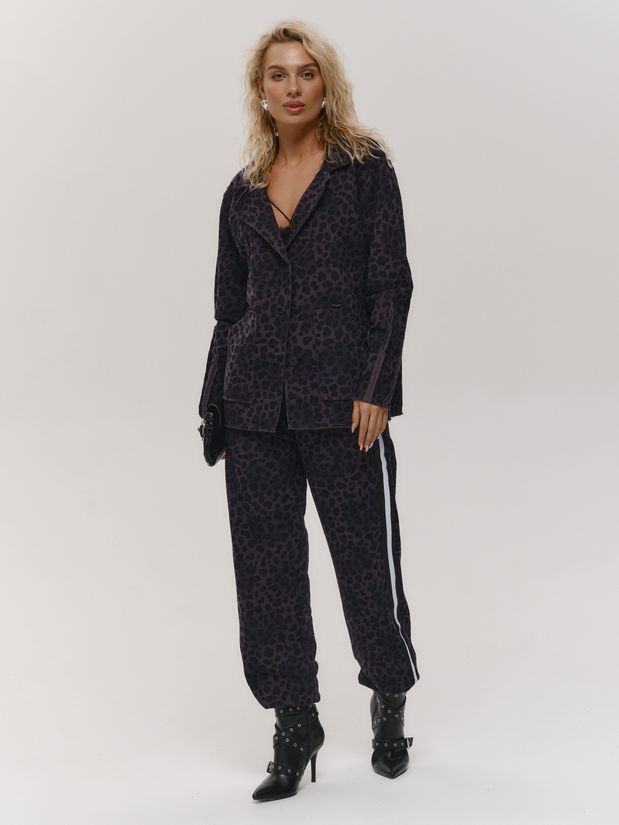 Жакет строчки принт ЛЕО, фиолетовый