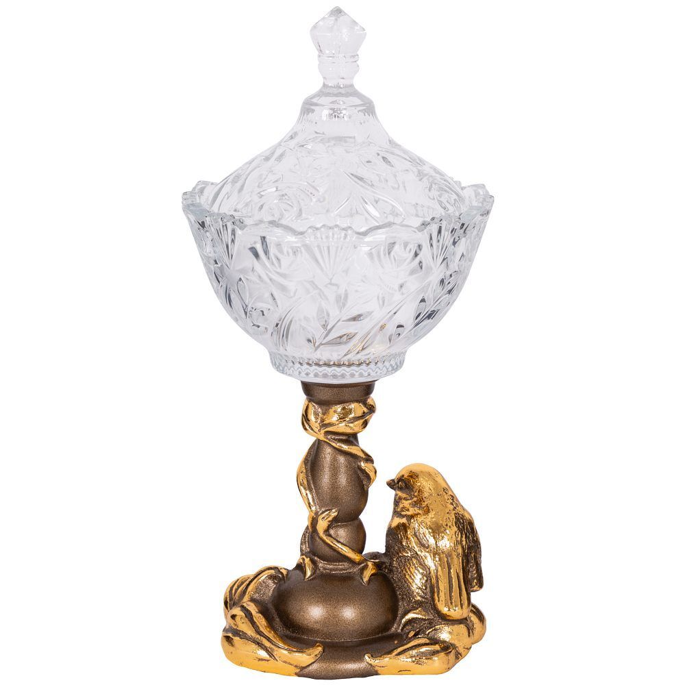 Сахарница стеклянная с крышкой Зарничка Свитти Бронза