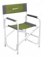 Кресло раскладное Nisus с откидывающим столиком.140кг, карман (алюм. д25) зеленый ромб/серый (N-DC-95200T-K-GG)