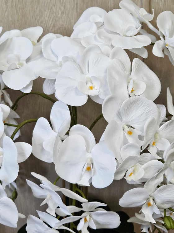Искусственные цветы Орхидеи Люкс 7 веток 65см в широком кашпо