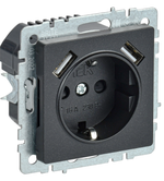 Розетка с заземлением  IEK BR-R14-16-U21-D21-K46