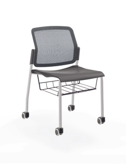 Movie стул со спинкой-сеткой на 4 ногах и колесах