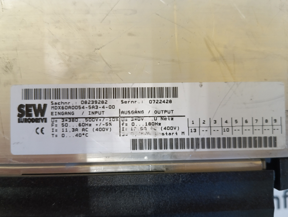SEW Eurodrive MDX61B0055-5A3-4-0T+MDX60A0054-5A3-4-00 б/у