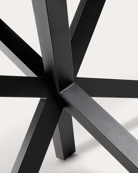 Стол Argo 180x100 см, керамика Kalos Blanco, черные ножки