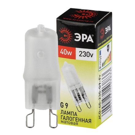 Лампа галогенная ЭРА JCD-40-230V-G9-FR 40Вт капсула матовая теплый белый свет G9