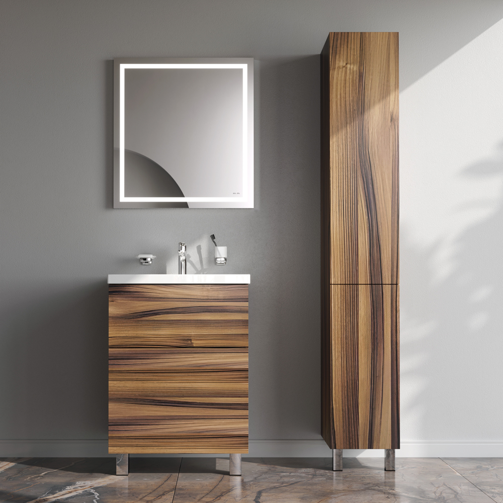 Шкаф-перал, напольный, левый, 30 см, двери, push-to-open, орех AM.PM Gem M90CSL0306HF