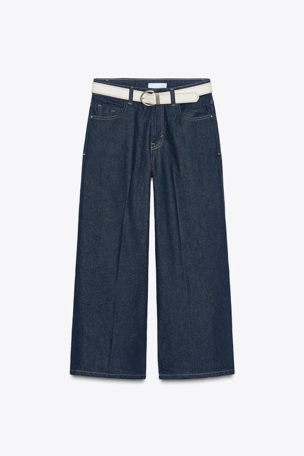 ZARA ДЖИНСЫ Z1975 СО СТРЕЛКАМИ И РЕМНЕМ, СИНИЙ